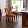 thumbnail image 4 of Mid Century Modern Dining Chairs Set of 2, Farmhouse Chenille Fabric Upholstered Accent Side Chair,Kitchen Chairs with Hardwood Frame, 4 of 11