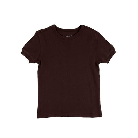 

Leveret Short Sleeve Top Boys Girls Kids T-Shirt 100% Cotton (Brown Size 3 Years)