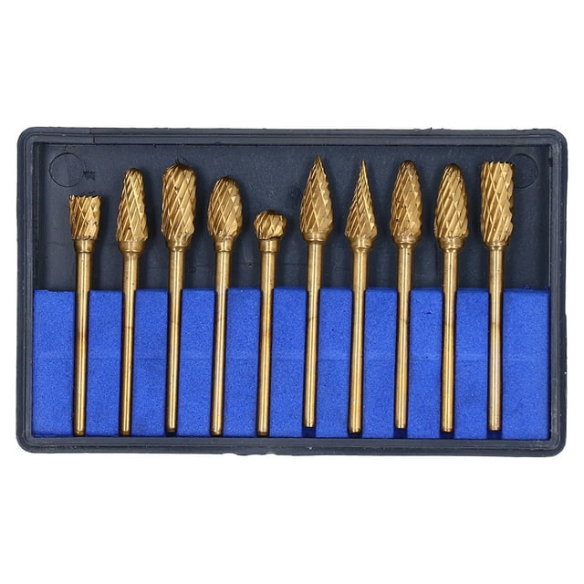 Juego de fresas rotativas Jadeshay 10 piezas Carburo doble corte para tallar madera