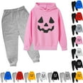 thumbnail image 3 of Mercatoo Boys Girls Halloween Outfit Print Hooded Sweatshirt Sweatpants Set Kids Boys Girls Fall Winter Halloween Casual Clothes, 3 of 3