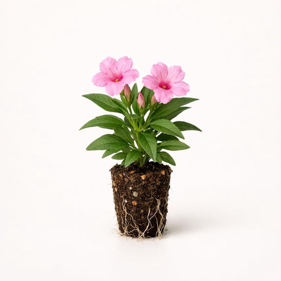 PLANT NOOK Ruellia ‘Katie’s Dwarf White’ Live Plant Starter Plug 2-Pack | Clean White Mexican Petunia Blooms | Heat Tolerant Groundcover for Full Sun Pots Borders