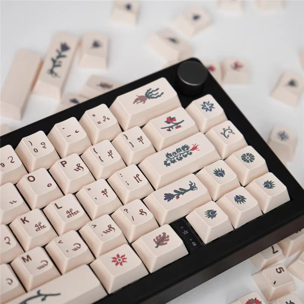 AOOOWER Voynich Manuscript Inspired PBT Keycaps Ergonomic for Creative Workspaces 135PCS