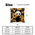 thumbnail image 5 of Panda Sunflower Decorative Bed Pillow Covers Throw Pillows Set with Unique Patterns for all Occasions - 16x16, 18x18, 20x20 inches - 2 Pack Pillow Inserts Included, 5 of 6