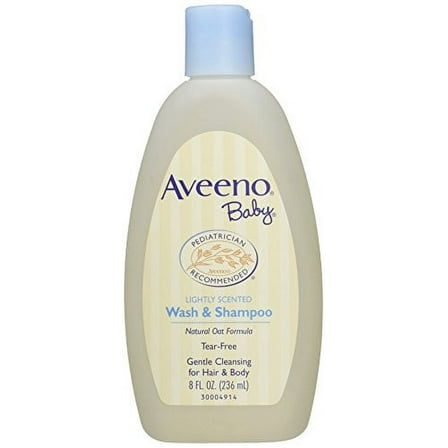 4 Pack Aveeno Baby Wash and Shampoo Lightly Scented Wash and Shampoo 8oz Each