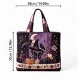 thumbnail image 3 of Halloween Tote Bag for Women Quilted Large Shopping Handbag, Purple Witch Hat Crow Butterfly Moon Shoulder Bag, Gothic Fall Halloween Reusable Grocery Tote, 3 of 4