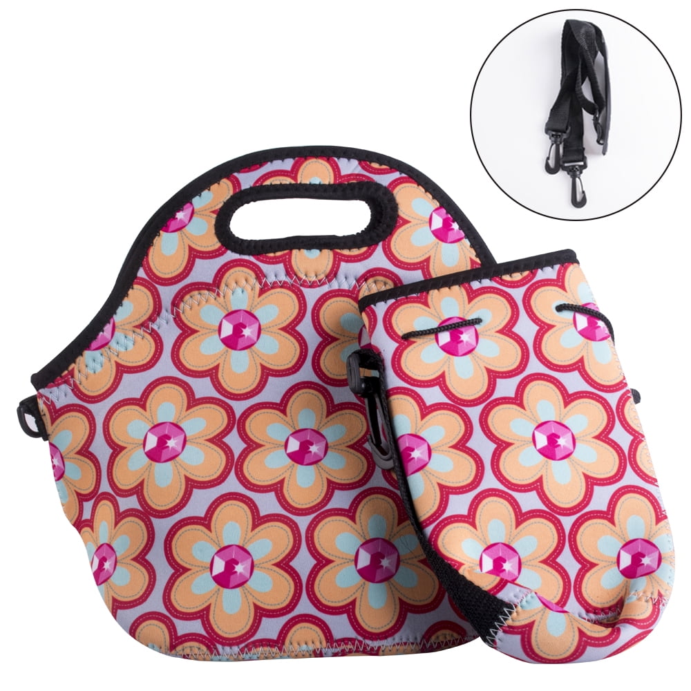 Custom Design Neoprene Thermal Insulated Tote Lunch Bag Portable Lunch Handbag 