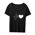 thumbnail image 2 of Camiseta de manga corta para mujer, ropa informal, cuello redondo, ajuste holgado, camisetas de manga corta, camiseta básica para deportes, vacaciones, viajes, caminar XL, 2 of 8
