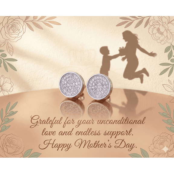 King of Bling's 0.78ct Cubic Zirconia 925 White Silver Women's & Men's Hip Hop Round Earrings