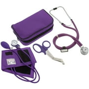 ASA Techmed Nurse Starter Kit - Stethoscope and Blood Pressure Cuff Set with EMT Shears (Purple)