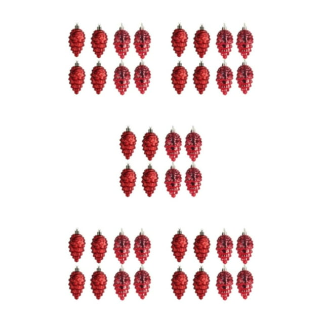 Maytalsory 8pieces Plastic Pine Tree Hanging Conveniently Designed Decorations For Easy Red 5Set
