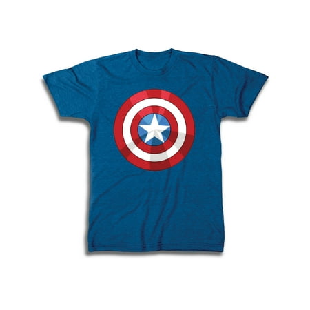 Superheroes and Villains Marvel captain america shield men's graphic t-shirt, up to size