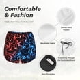 thumbnail image 4 of Balery Red And Blue Lightning Pantalones cortos deportivos para mujer con forro y dos bolsillos, elásticos, para entrenamiento, gimnasio, yoga-Large, 4 of 7