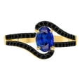 thumbnail image 3 of AoneJewelry 1.45 Ct. Created Tanzanite & Black Diamond 10K Rose, White & Yellow Gold Dimaond Ring, 3 of 4