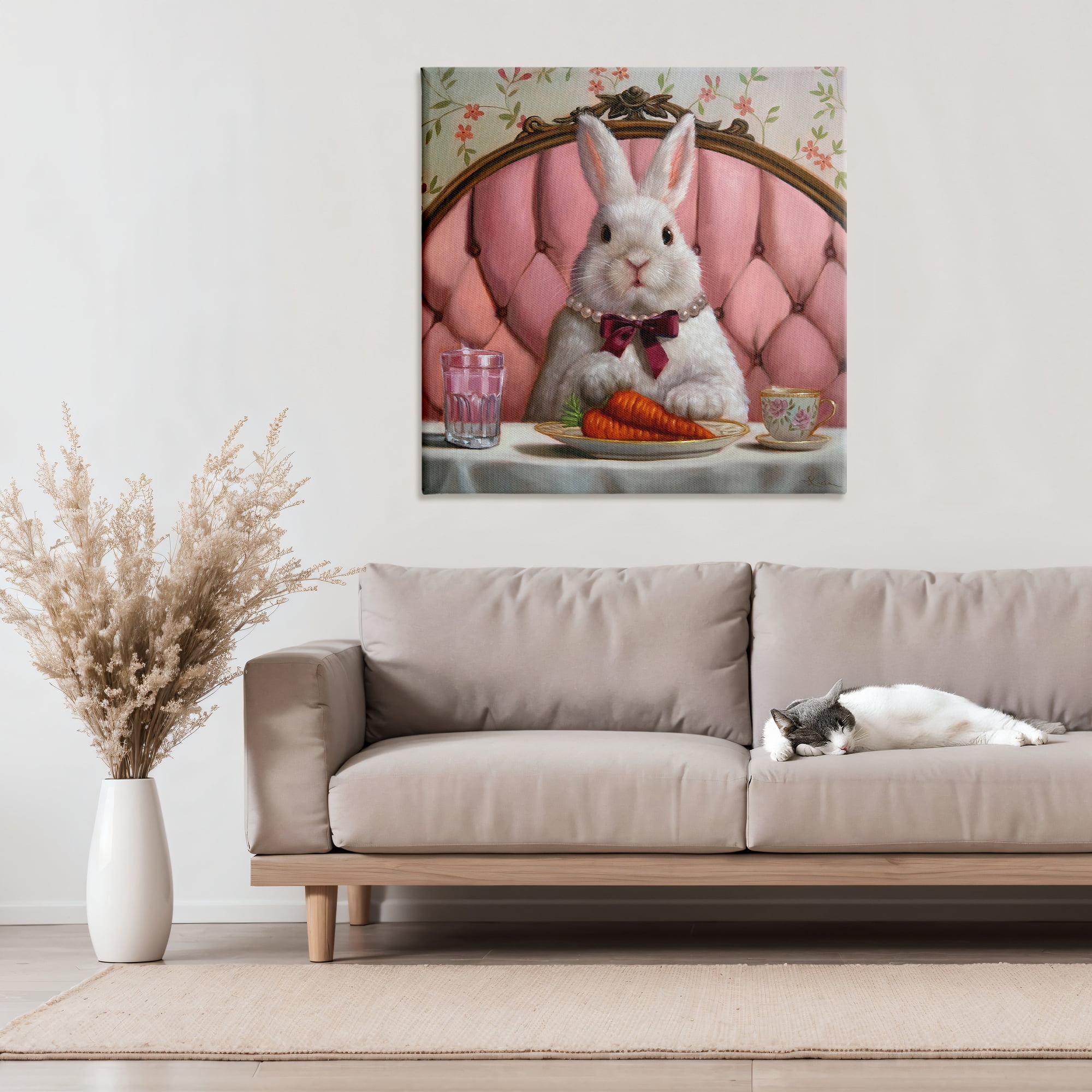 Stupell Industries Bun Appetit Rabbit Dining Canvas Wall Art, design by Lucia Heffernan
