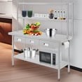 thumbnail image 2 of Ataucjin 60" X 24" Stainless Steel Table with Overshelves and 3 Drawers, NSF Work Table Shelf Drawers, Metal Table Prep Table for Home Kitchen Restaurant Garage Warehouse, 2 of 6