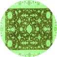 thumbnail image 1 of Ahgly Company Indoor Round Abstract Green Modern Area Rugs, 5' Round, 1 of 4