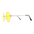 thumbnail image 2 of Pop Color Lens Iconic Hippie Round Circle Lens Metal Sunglasses Gold Burgundy Mirror, 2 of 4