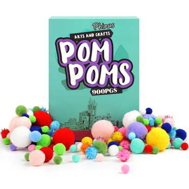 Joyberg 900 PCS Pom Poms, Multicolor Bulk Pom Poms Arts and Crafts, Soft and Fluffy Craft Pom Poms, Assorted Sizes Pompoms, for Arts and Craft Making Decorations