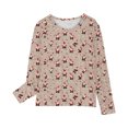 thumbnail image 6 of Odeerbi Kids Girls Fall Winter Basic Layering T-Shirt Christmas Basic Tees 3-14 Years Kids Christmas Print Pullover Long Sleeve Top Base Layer Shirt Kids Clothes Khaki, 6 of 6