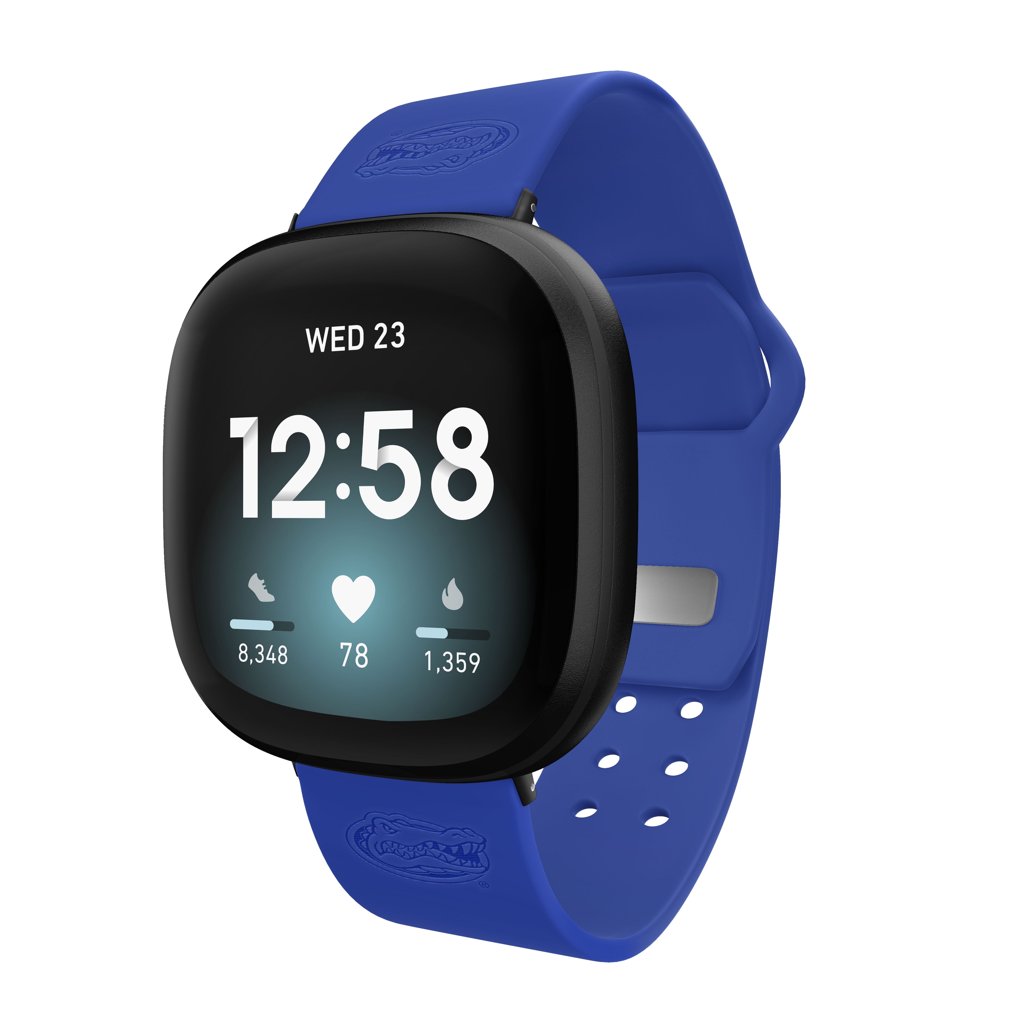 Florida Engraved Silicone Unisex Watch Band for Fitbit Versa 3 and Sense (Blue) by Affinity Bands