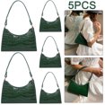 thumbnail image 1 of Bolso de Mano de Piel Sintética Cgtredaw Elegante para Mujer 5 Uds Color Verde, 1 of 9
