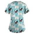 thumbnail image 3 of EGNMCR Tuniques Médicales pour Femmes Mode pour Femmes Manches Courtes Col en V Hauts Uniforme de Travail Imprimé avec Poche Blouse Hauts Cadeaux pour Femmes, 3 of 4