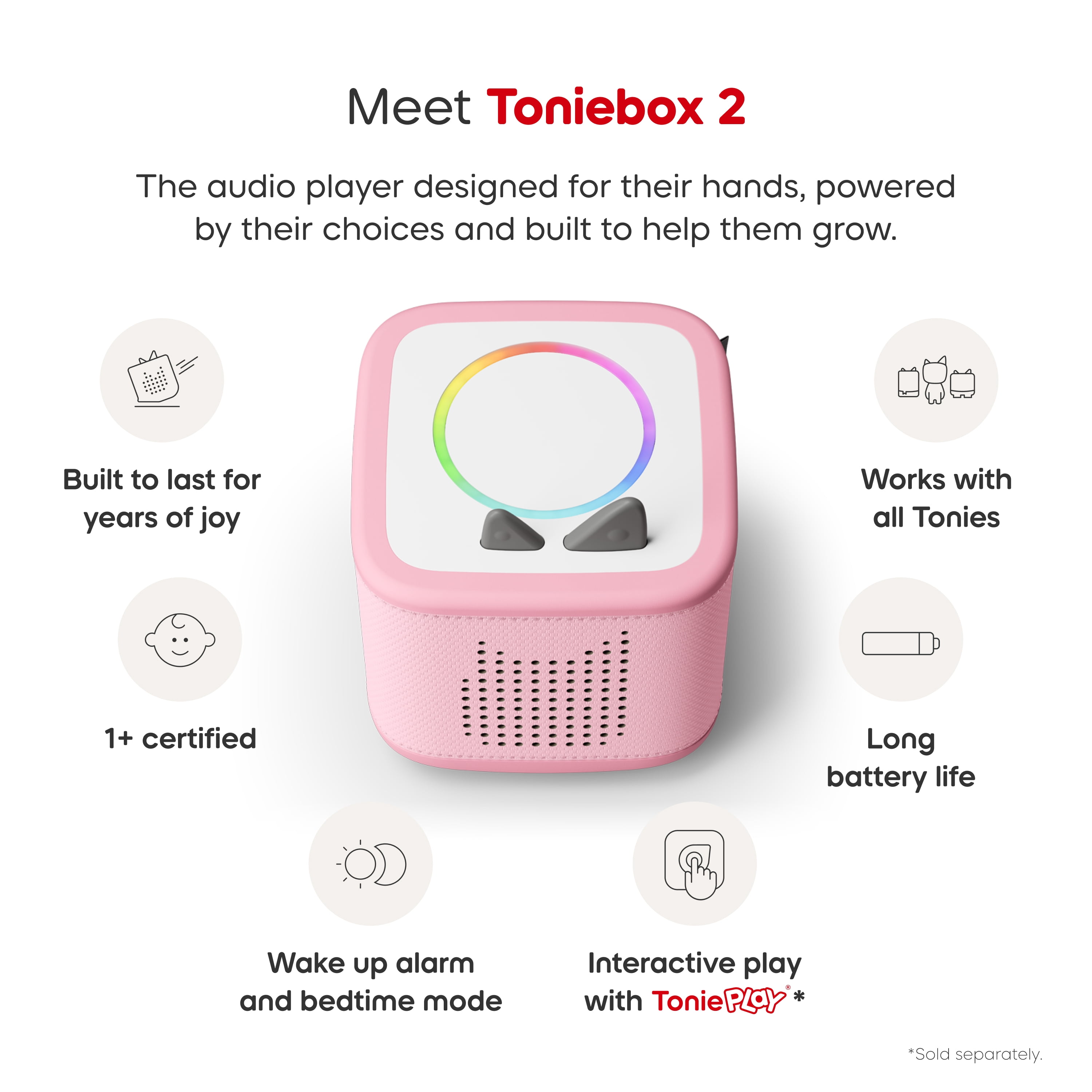 tonies – Mon premier coffret Playtime Puppy pour la Toniebox 2 – Rose nuage (bilingue anglais et français)