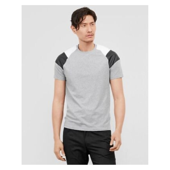 REACTION KENNETH COLE Pleather and Mesh T. Shirt Cotton Heather Gray size XS