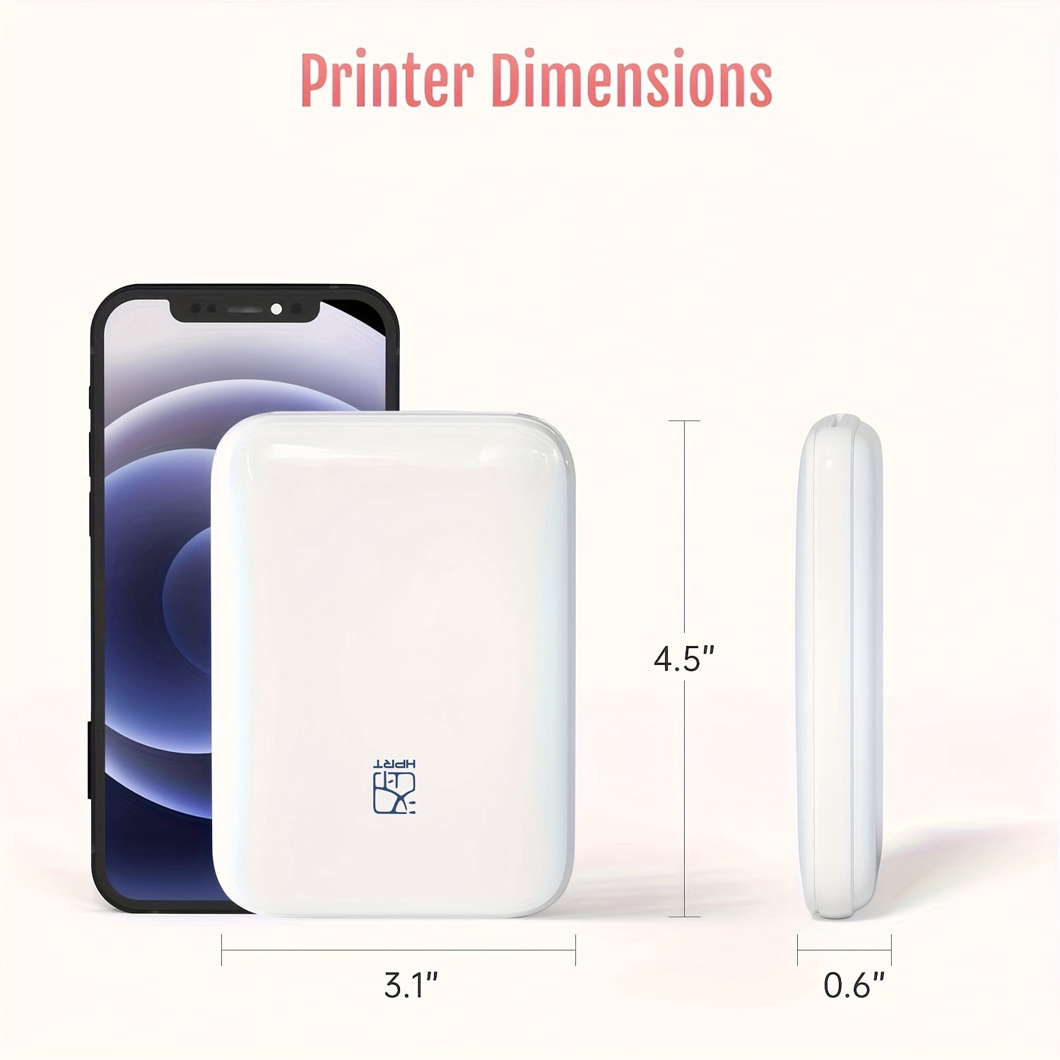 Wireless Portable ZINK Photo Printer for iOS Android - Mini Mobile Phone Printer with High Definition Color Reproduction (Includes 5 Free Sheets)