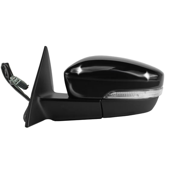 72530V - Fit System Driver Side Mirror for 13-16 Volkswagen Beetle Convertible, 12-14 Hatchback, textured black w/ PTM cover, w/ turn signal, w/ chrome, foldaway, Heated Power