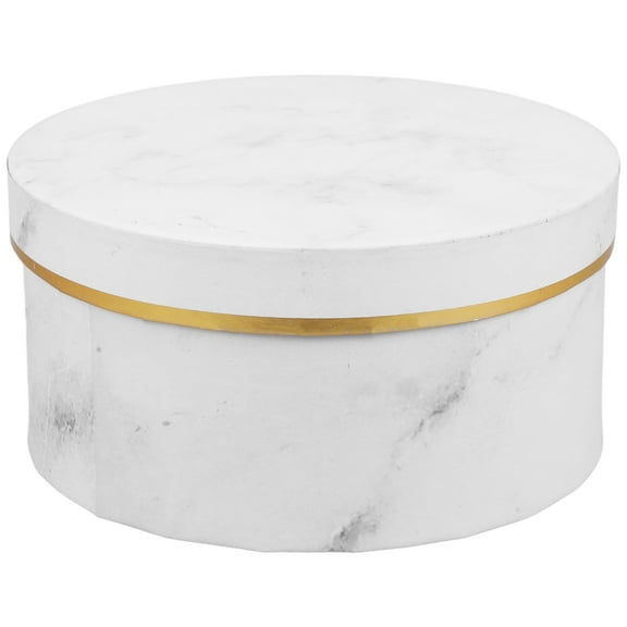 BESTOYARD Simple White Round Flower Box with Lid for Elegant Bouquet Storage