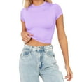 thumbnail image 2 of Womens Tops Fashion Summer Short Sleeve Cute Crop Top Casual Basic Crewneck Slim Fit T Shirt Cotton 1Pc Xl Shirts for Women, 2 of 5