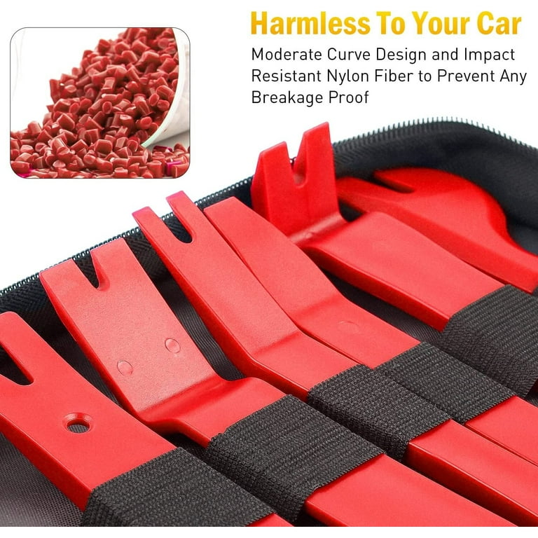 19 PCS Tri Reoval Tool Auto Clip Pliers Fastener Terinal Reover Set Plastic Pry Tool Kit For Car Panel/Dash/Door/Audio/Radio/Stereo - Tri Reoval, Pry Tool