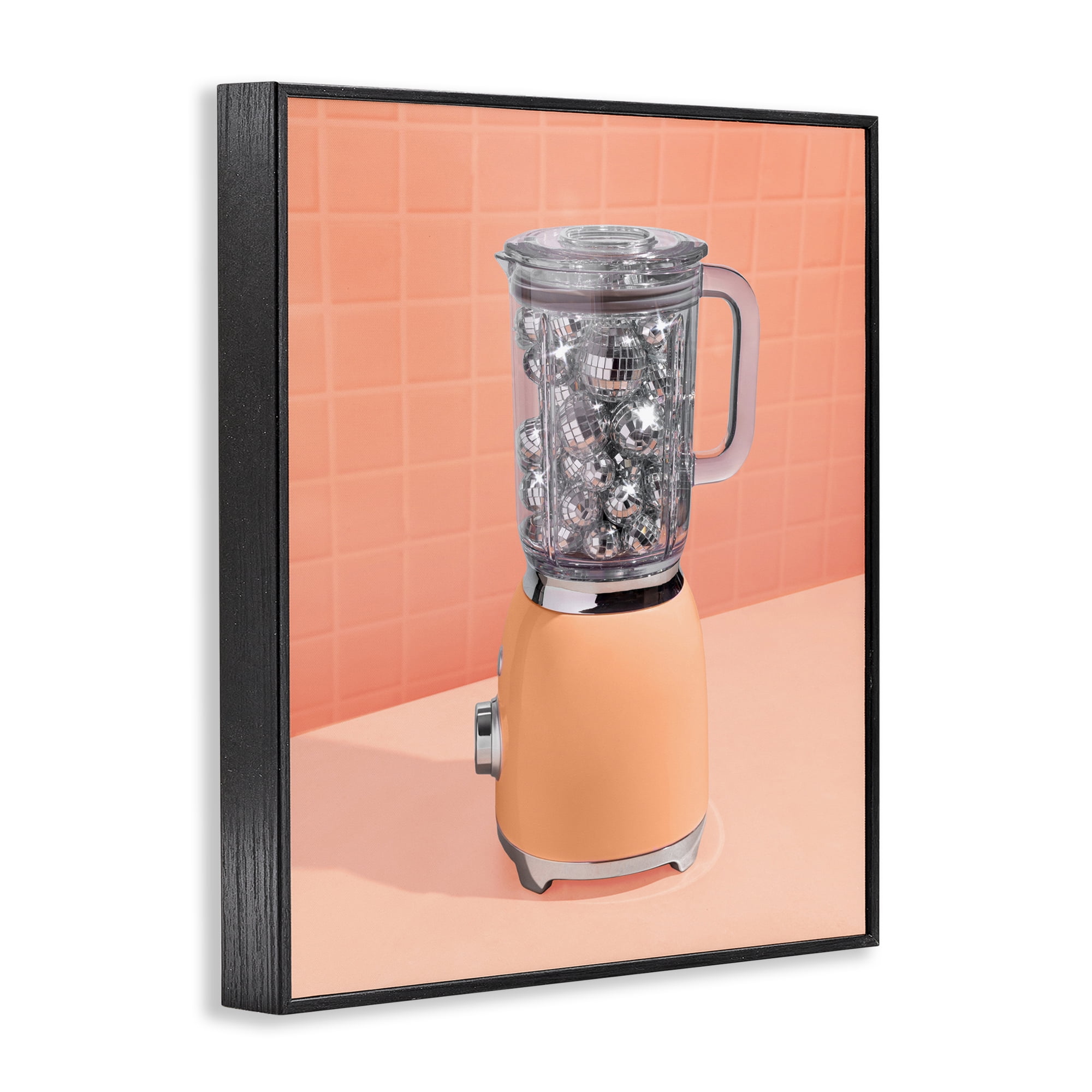 Orange Retro Disco Blender Black Framed Giclee Art, design by LISH Creative