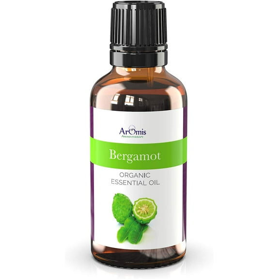 AROMIS Organic Bergamot Essential Oil - USDA Certified - 100% Pure Therapeutic Grade 10ml (1 fl oz), Undiluted, Premium, Oils Perfect for Aromatherapy Diffuser