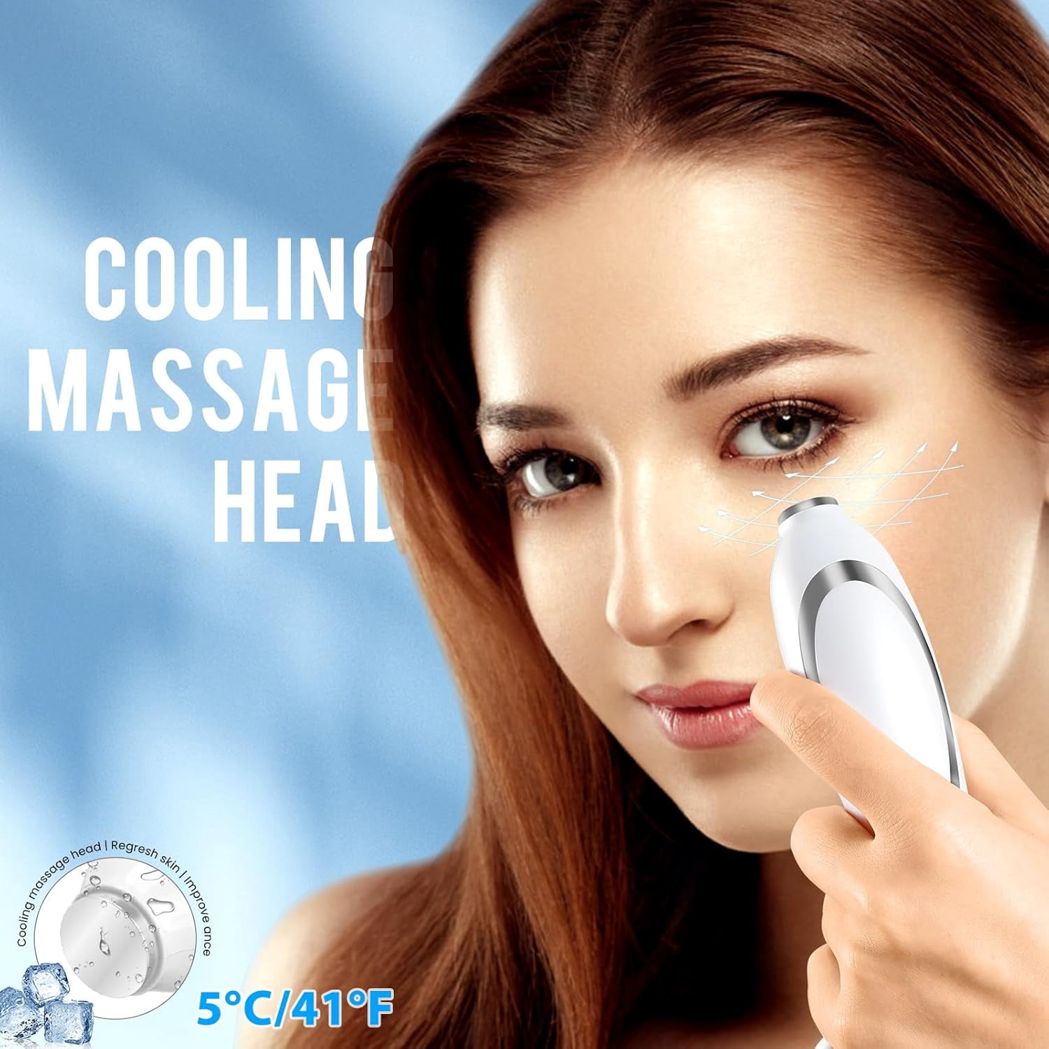 -Red- Light -Therapy -for face,Facial Massager,Skin Care Tool,for Anti-Aging, at Home,Lifting and Tightening Sagging Skin (Pearl White)