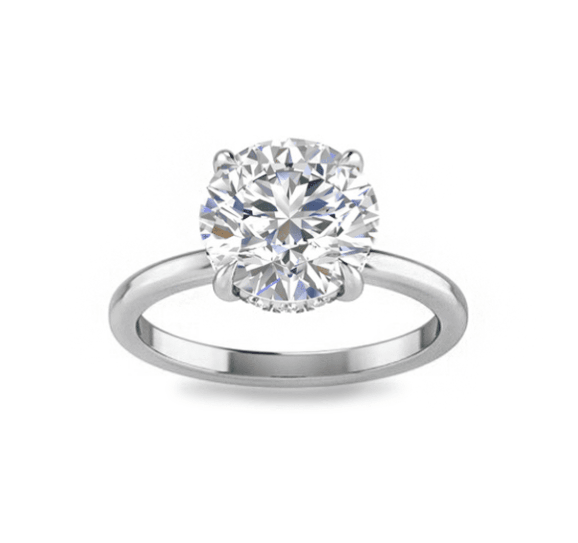 Details about   Accented Solitaire Engagement Ring 14K White Gold Over 2.00 Ct Round Moissanite 