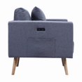 thumbnail image 4 of Accent Chairs Easton 32.5" Dark Gray Linen Fabric Chair with USB Charging Ports Pockets & Pillows,Comfortable Chairs, 4 of 6