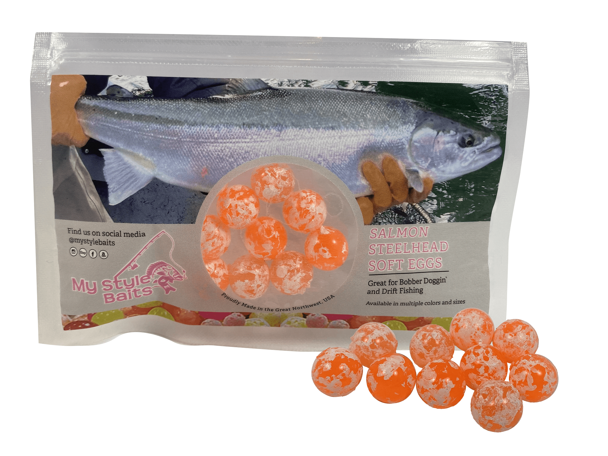 Fishing Beads Artificial Round Float Fishing Eggs for Steelhead Salmon Trout New Frosty Orange 14mm 10pcs, Size: 14 mm, White