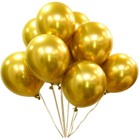 Gold Metallic Balloons 100pcs 12 Inch Latex Party Balloons Matte Gold Balloons for Birthday Party Halloween Wedding Graduation Baby Shower DIY New Year Decor Gold