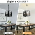 thumbnail image 5 of LovingAHome Industrial 6-Light Luxury Wind Chimes Black Ceiling Chandelier for Bedroom, Dining Room, 5 of 7