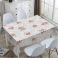 thumbnail image 4 of Pink Rose Tablecloth Decor Chic Flowers Romantic Vintage Style Spring Table Cloth Dining Room Kitchen Table Cover 60" X 84" Oblong/Rectangle, 4 of 5