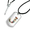 thumbnail image 2 of Letter J Floral Monogram Initial Military Dog Tag Pendant Necklace with Cord, 2 of 5