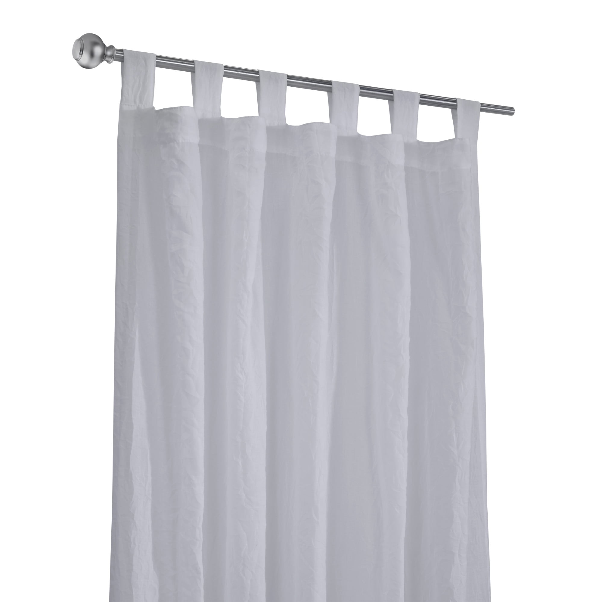 Loft Living Callie Sheer Tab Top Indoor Curtain 52 x 95 in White