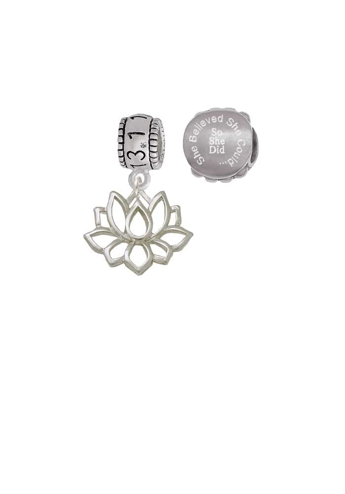 Delight Jewelry Lotus Outline Half Marathon 13.1 Run Charm Bead