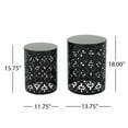 thumbnail image 5 of Metal S/2 End Table,Black Iron Garden Outdoor Patio Outdoor Tables, 5 of 11