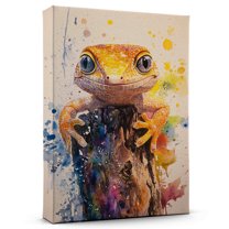 Gecko Cream Crested Canvas Wall Art Animal Decor, Gecko Cream Crested Canvas Prints Wild Animal Artwork for Living Room Bedroom Office 190HD388