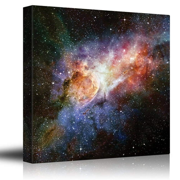 wall26 Canvas Print Wall Art Stars Across The Galaxy with Cosmic Cloud Astronomy & Space Sky Digital Art Modern Art Global Scenic Colorful Multicolor for Living Room, Bedroom, Office - 24"x2