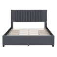 thumbnail image 4 of BTMWAY Queen Storage Bed Frame with 4 Drawers, Linen Fabric Upholstered Platform Bed with Classic Headboard, No Box Spring Needed, Queen Size Bed Frame for Adults, Holds 500lbs, Gray, 4 of 8