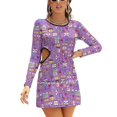 thumbnail image 1 of "Fier d'Tre Infirmière" Motif / Robe à Encolure Carrée Violette Robe d'Été Douce Robe Élégante à Imprimé Halter Infirmière Fière, 1 of 5